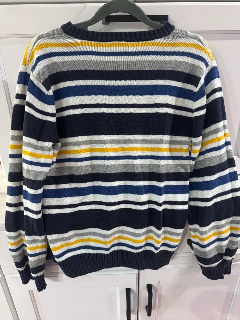 Gymboree Navy, White, Gray & Yellow Striped Knit Sweater